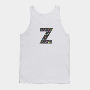 Z letter with colorful paw print Tank Top